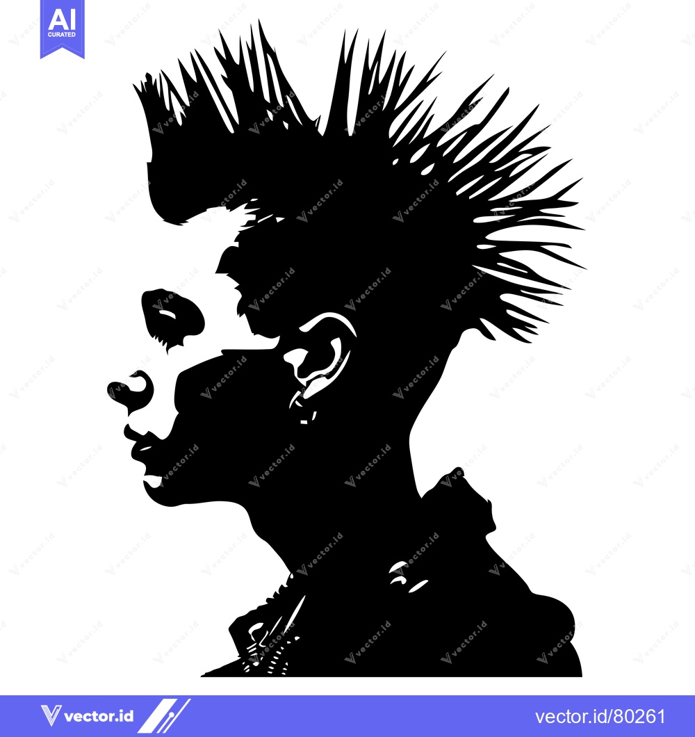 Premium Vector dari Silhouette of a Person with Spiky Hair in Profile