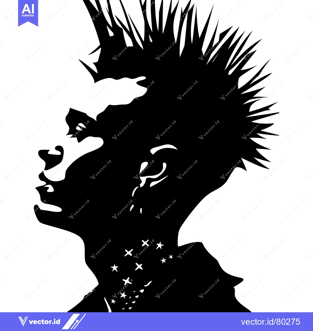 Premium Vector of Silhouette of a Person with a Spiky Hairstyle