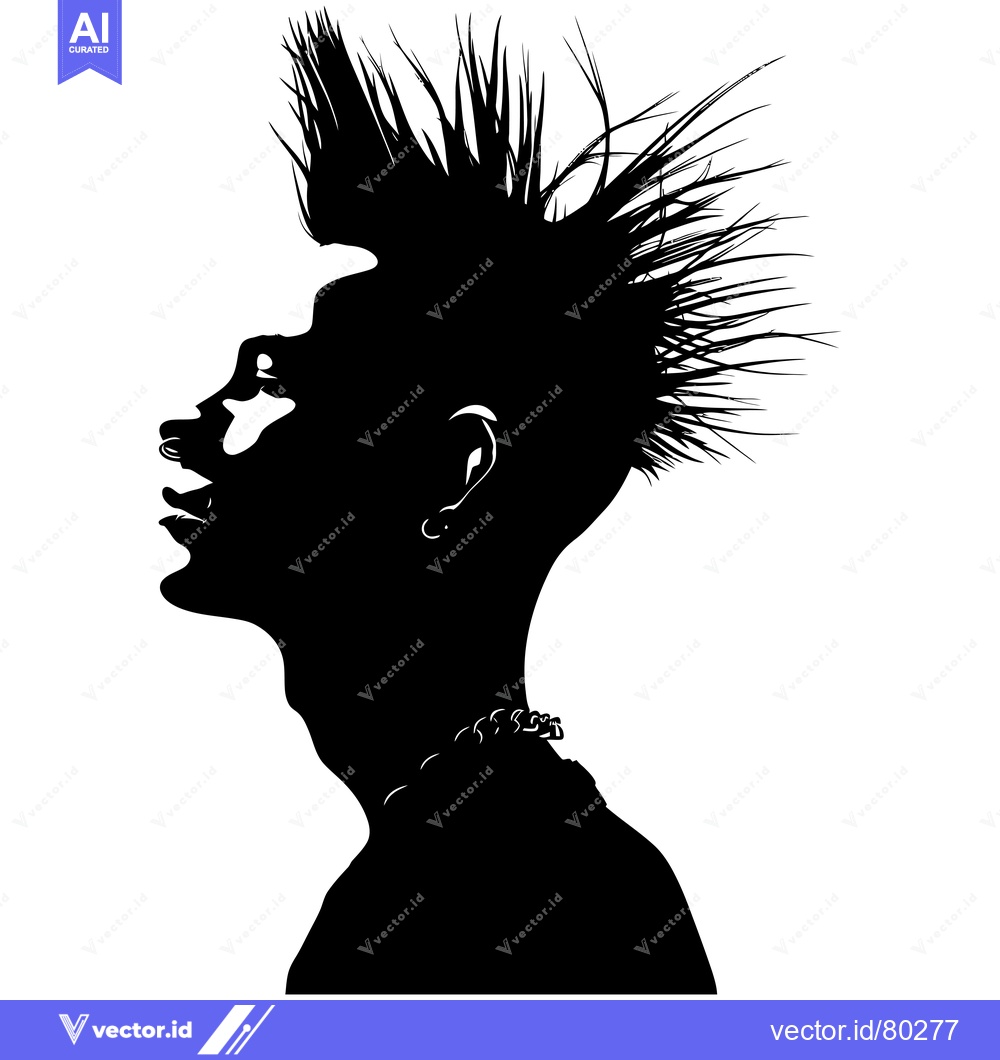 Premium Vector of Silhouette of a Person with a Spiky Hairstyle