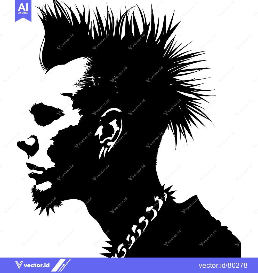 Premium Vector dari Silhouette of a Person with a Spiky Hairstyle
