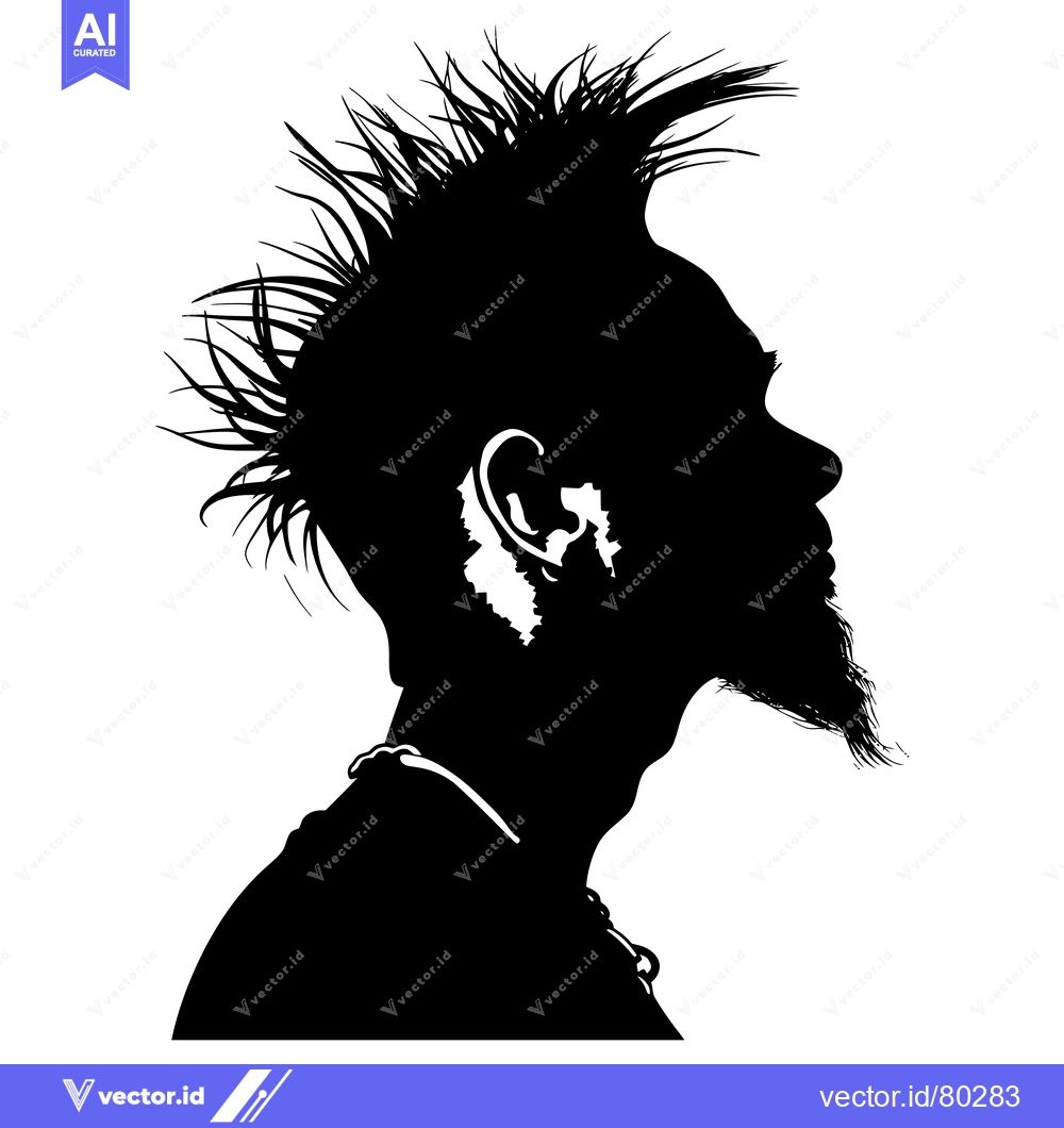 Premium Vector of Silhouette of a Person with a Spiky Hairstyle