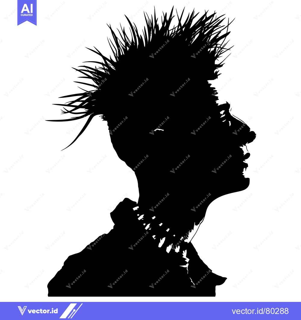 Premium Vector dari Silhouette of a Person with Spiky Hair