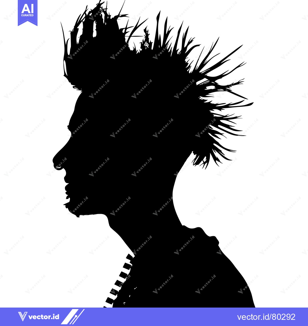 Premium Vector of Silhouette of a Person with a Spiked Hairstyle