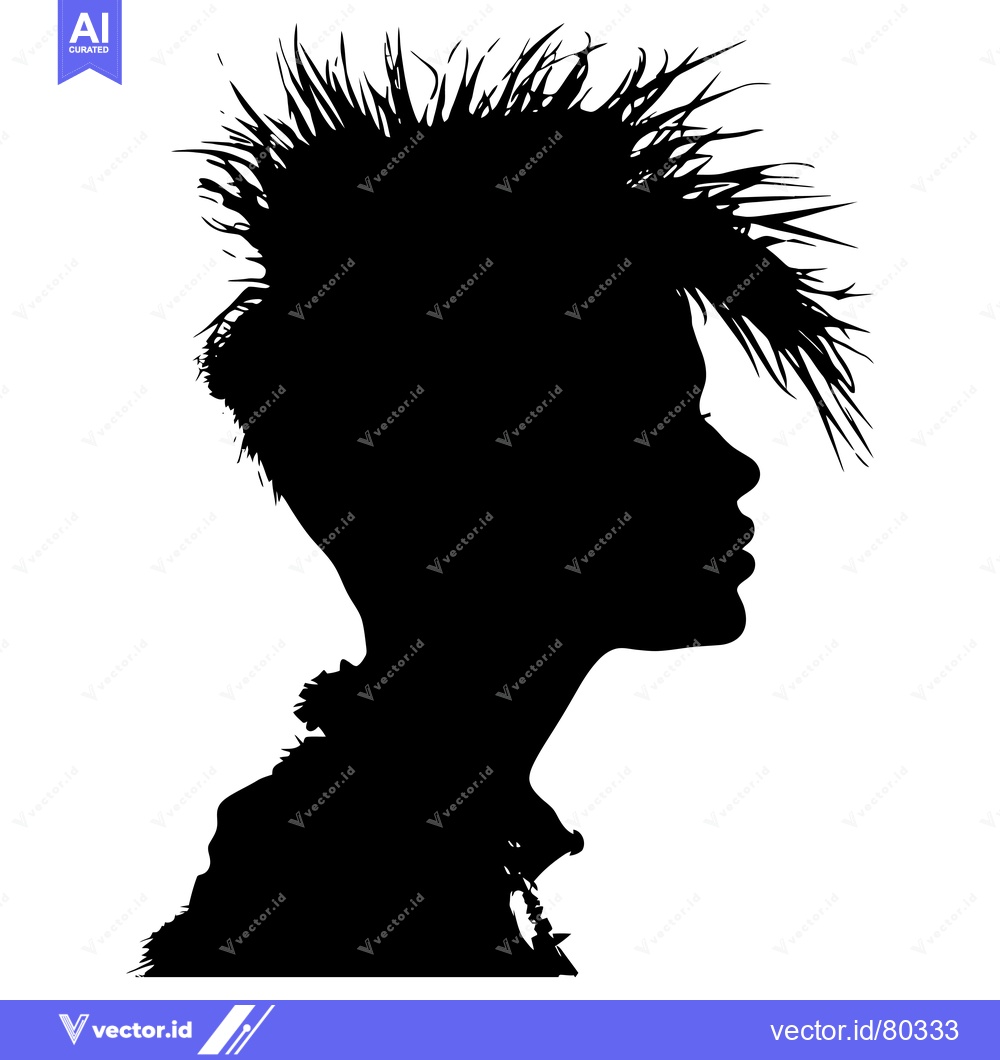 Premium Vector of Silhouette of a Person with Spiky Hair in Profile