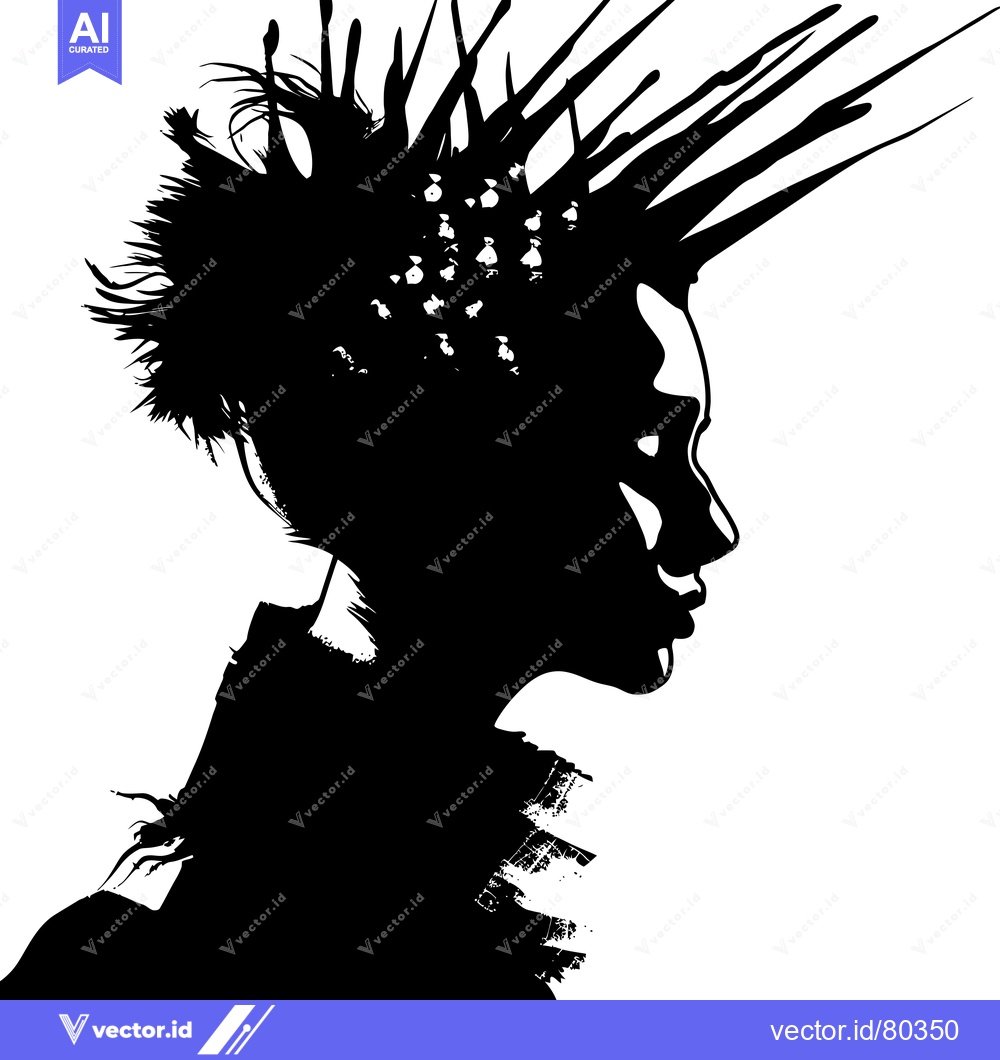 Premium Vector of Silhouette of a Person with Spiked Hair