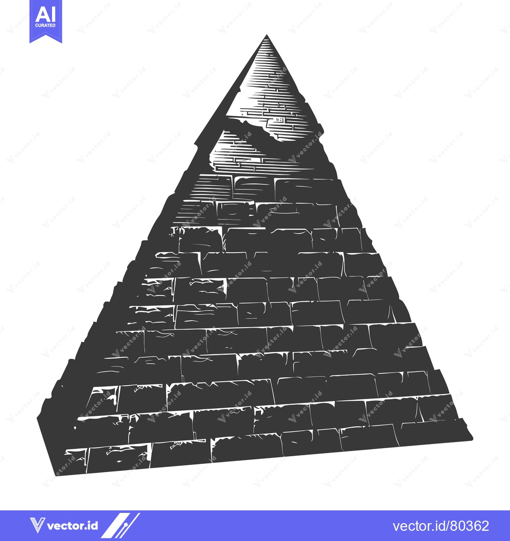 Premium Vector dari A Black and White Illustration of an Ancient Pyramid