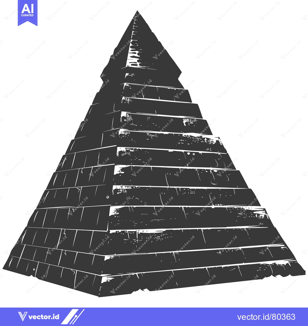 Premium Vector dari A Black and White Illustration of a Pyramid