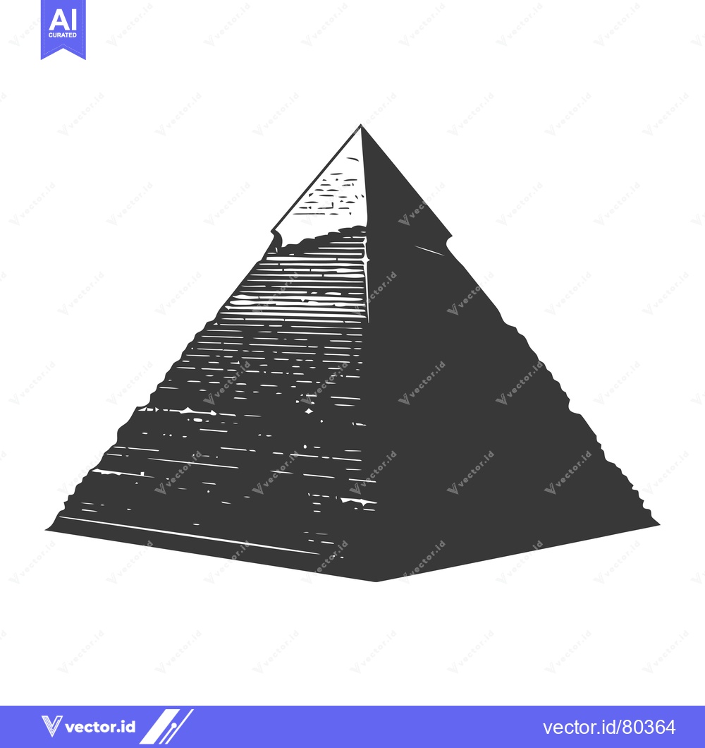Premium Vector dari A Hand-Drawn Illustration of a Stone Pyramid