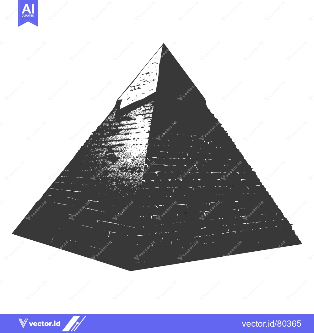 Premium Vector dari A Black and White Illustration of a Pyramid