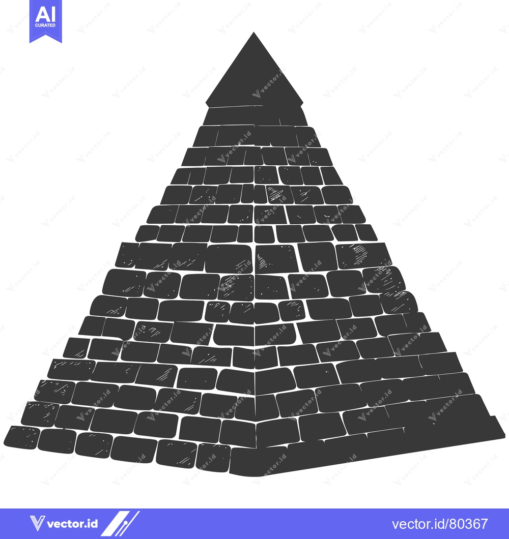 Premium Vector dari A Hand-Drawn Sketch of a Stone Pyramid