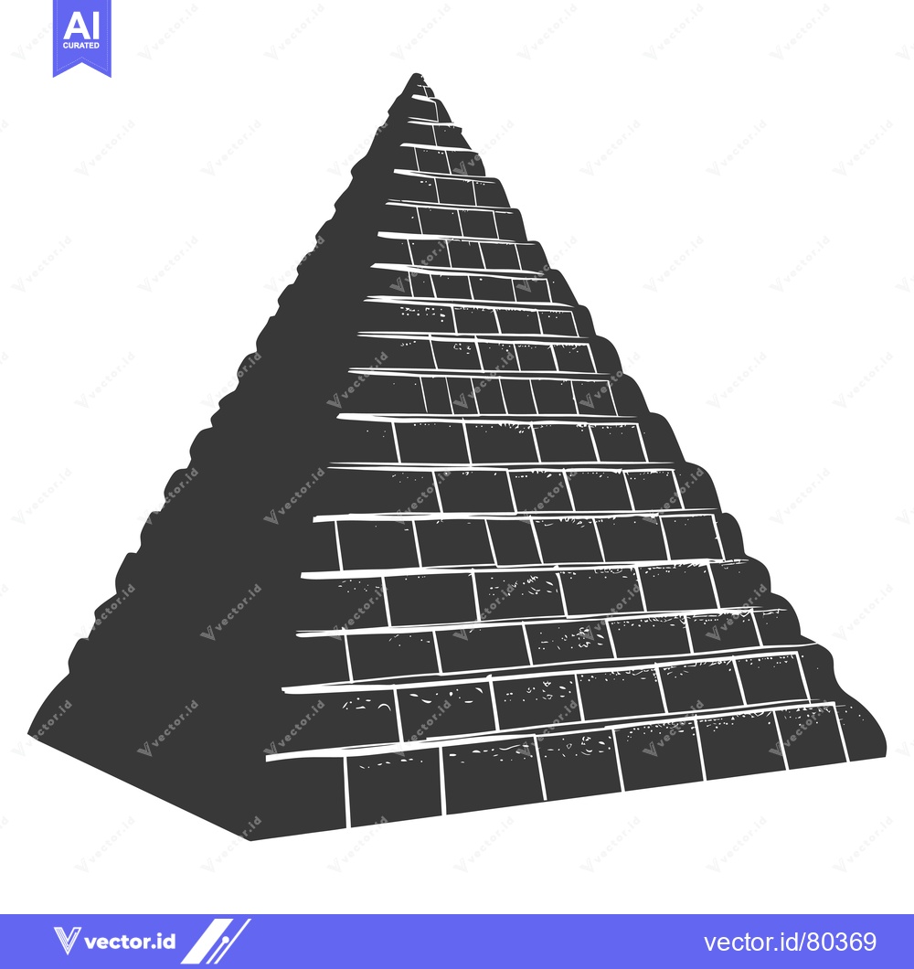 Premium Vector of A Black and White Illustration of a Pyramid with Layers