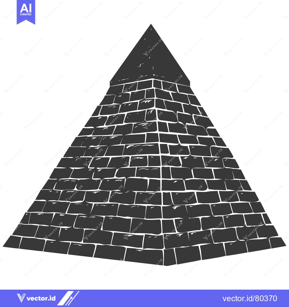 Premium Vector dari A simple silhouette of a brick pyramid