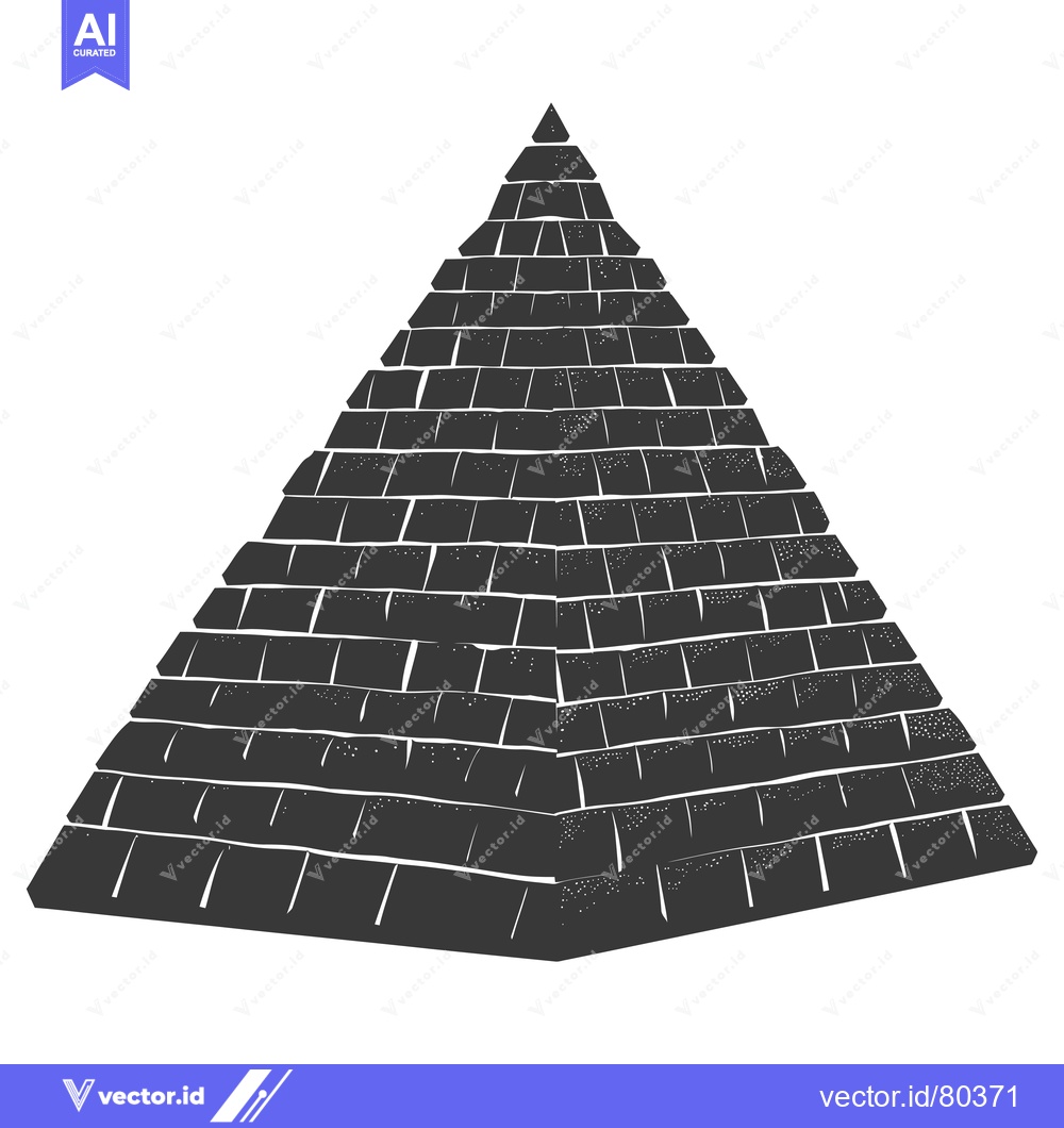 Premium Vector dari A Black and White Illustration of a Stone Pyramid