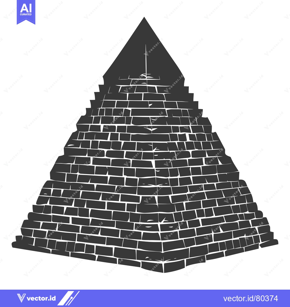 Premium Vector of A Brick Pyramid Constructed of Many Layers