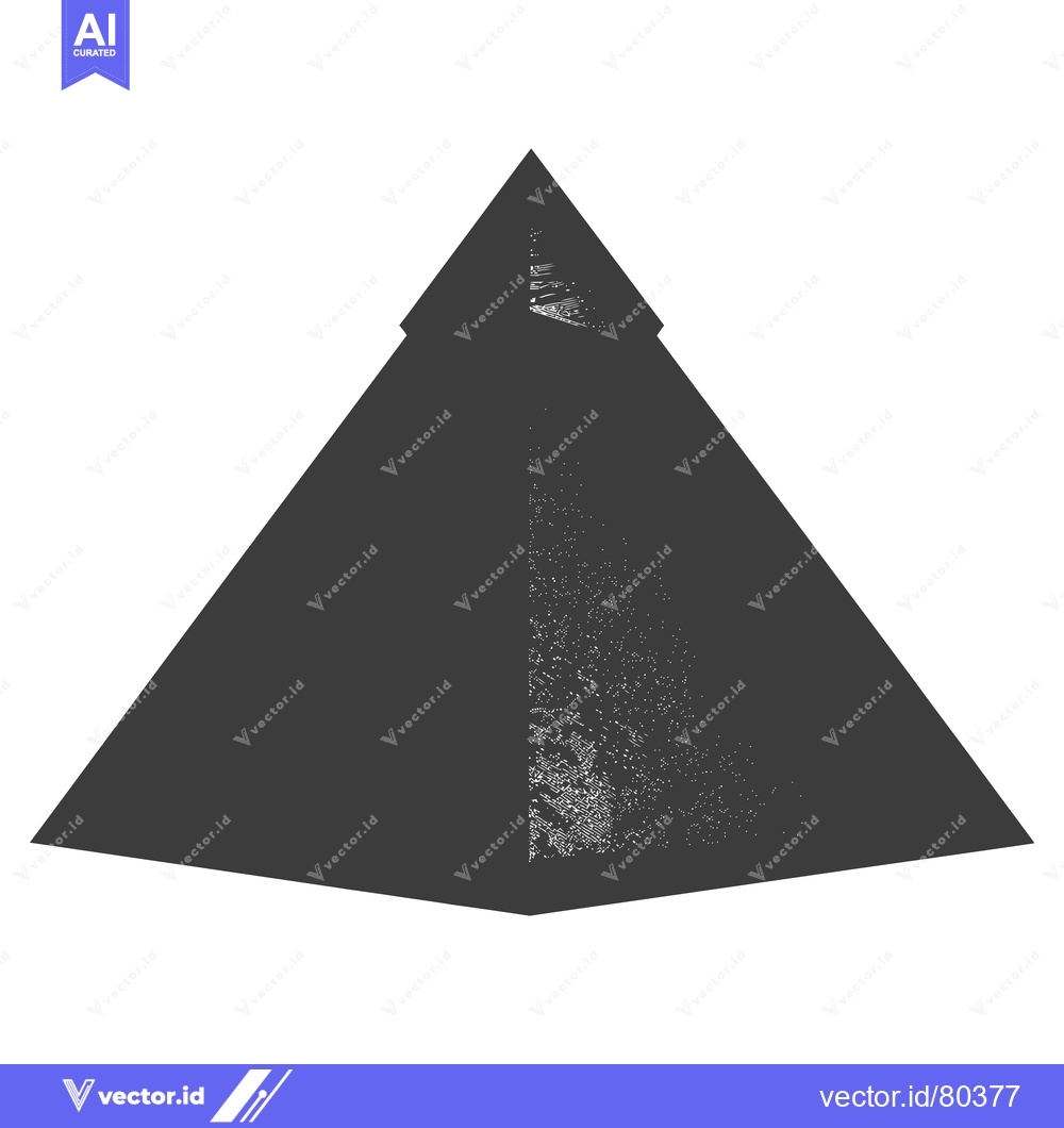 Premium Vector of A Grey Pyramid with White Specks and a  Single Line of White at the To