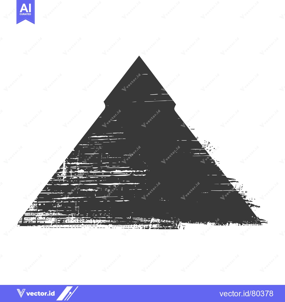 Premium Vector of Black Triangle with White Scratches on White Background