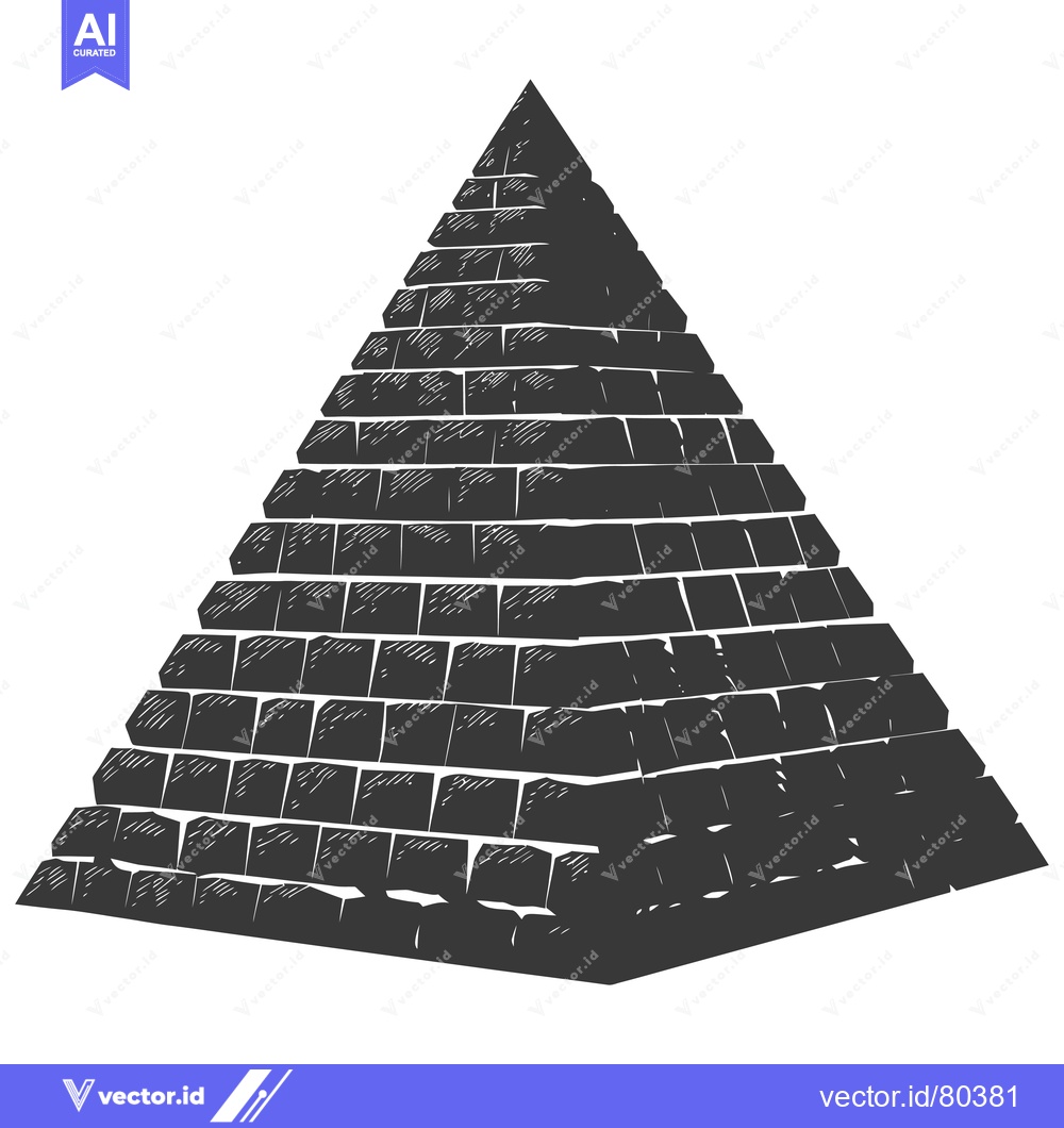 Premium Vector dari A hand-drawn illustration of a stone pyramid