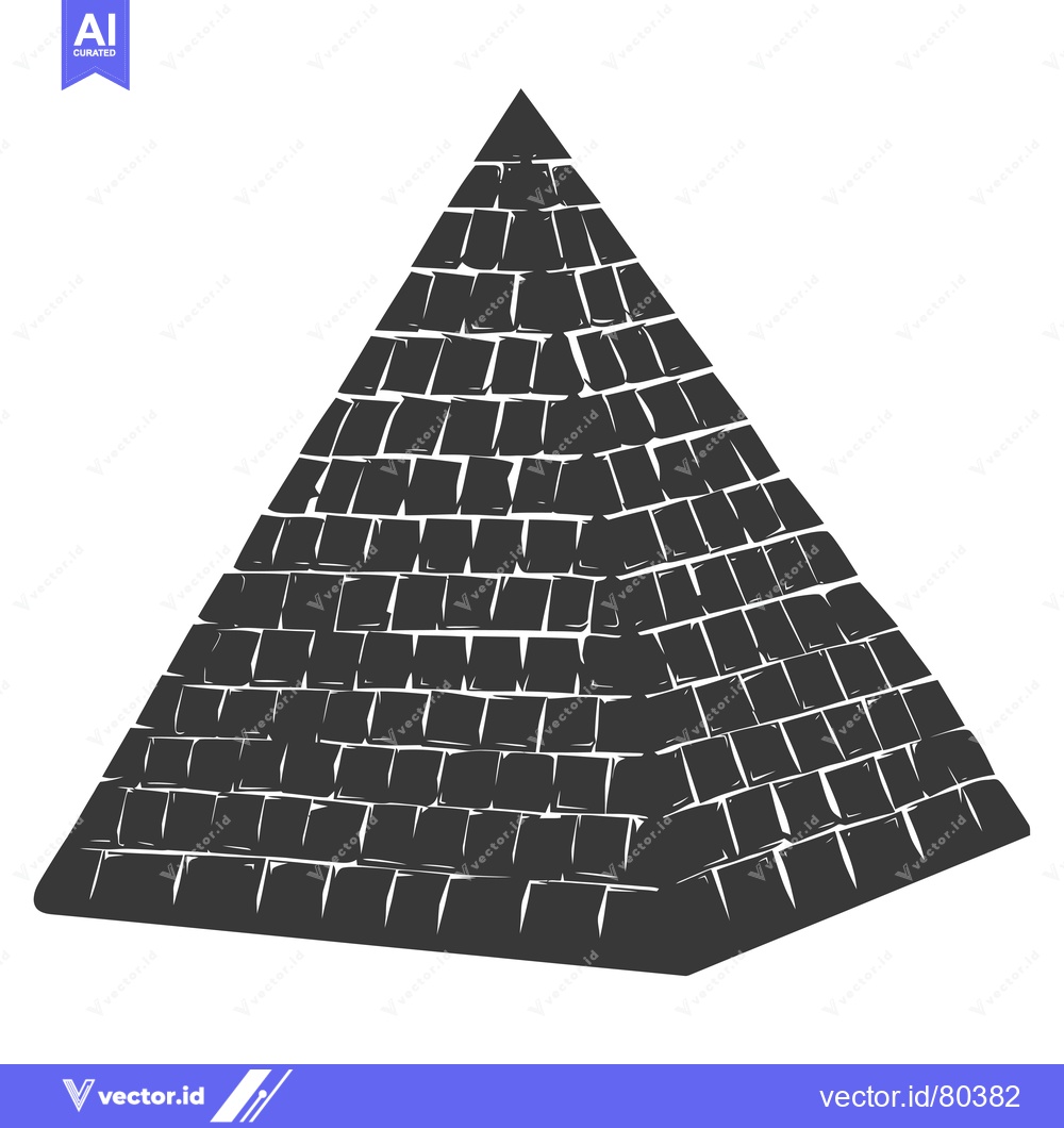 Premium Vector dari A Simple Black and White Illustration of a Pyramid