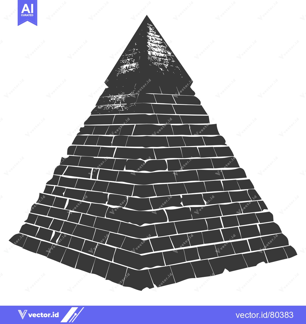 Premium Vector dari A Detailed Silhouette of a Stone Pyramid
