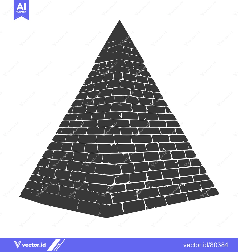 Premium Vector dari A Brick Pyramid with a Rough Textured Surface