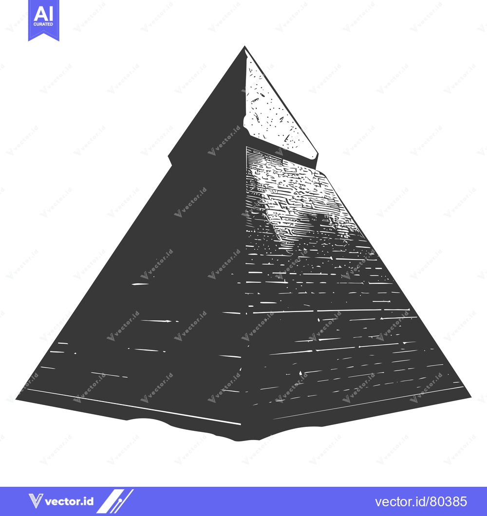 Premium Vector dari A Monochromatic Hand-Drawn Illustration of an Egyptian Pyramid