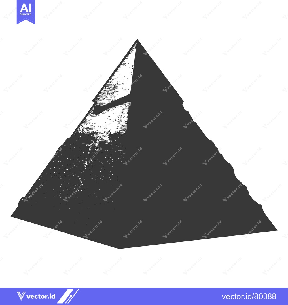 Premium Vector dari A Grayscale Illustration of a Pyramid with a Rough Texture