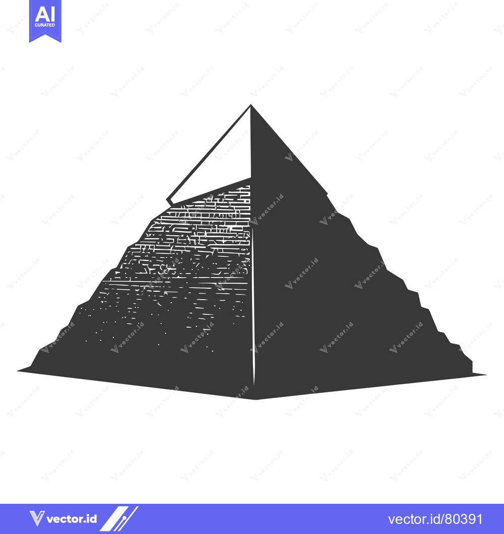 Premium Vector dari A Black and White Illustration of an Egyptian Pyramid