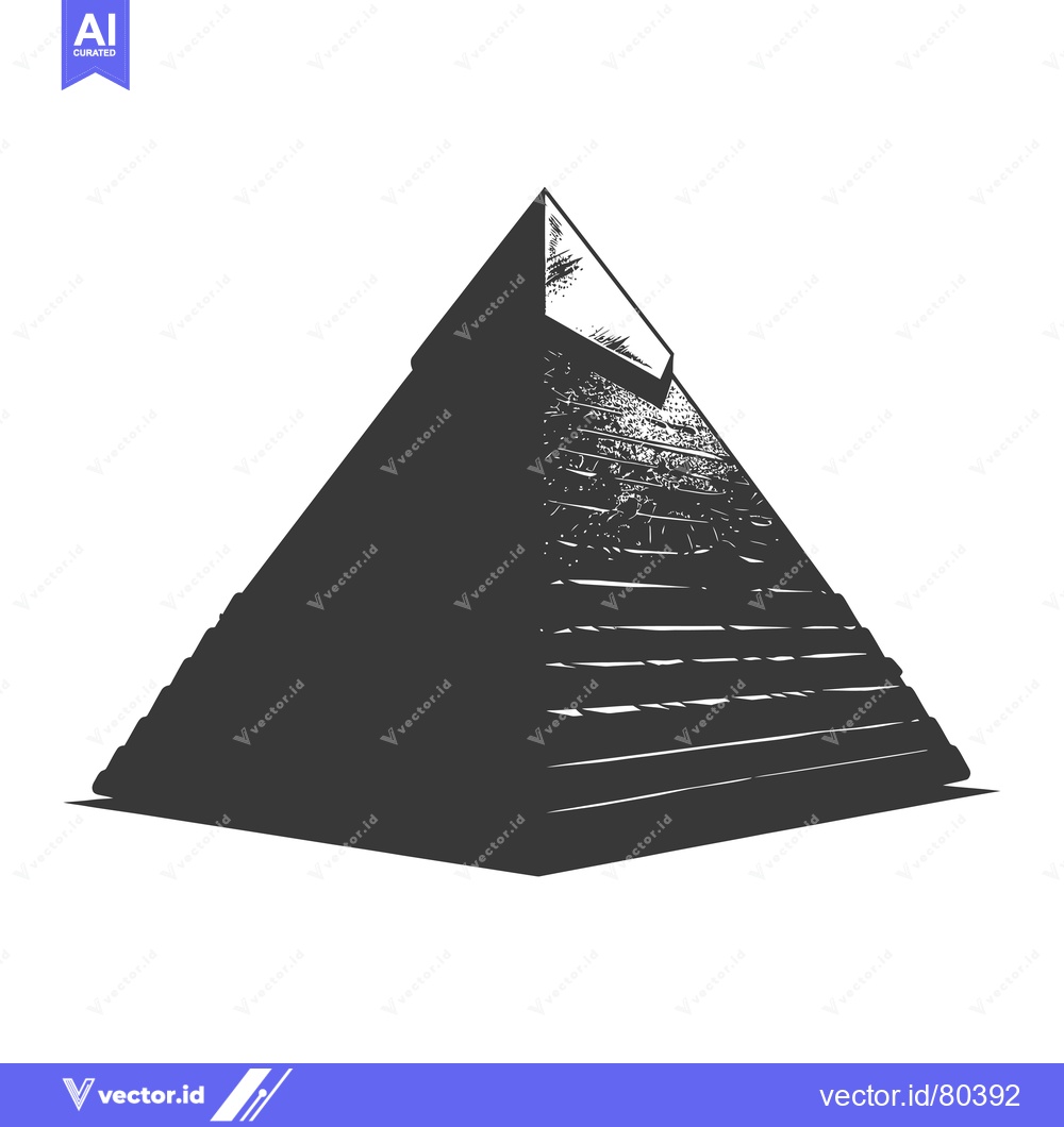 Premium Vector dari Hand-drawn illustration of a pyramid with textured surfaces