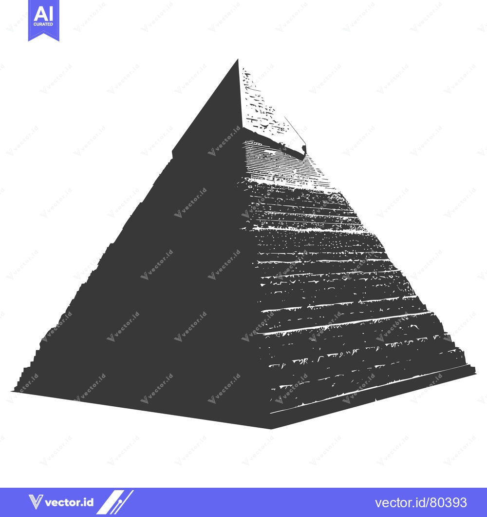 Premium Vector dari A Stepped Pyramid in Black and White