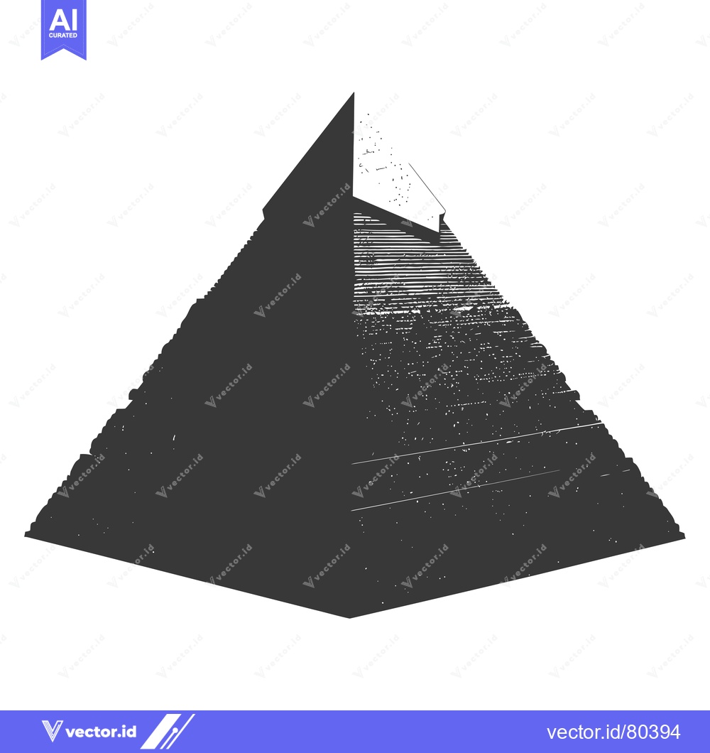 Premium Vector dari A Stepped Pyramid with a Distressed Texture