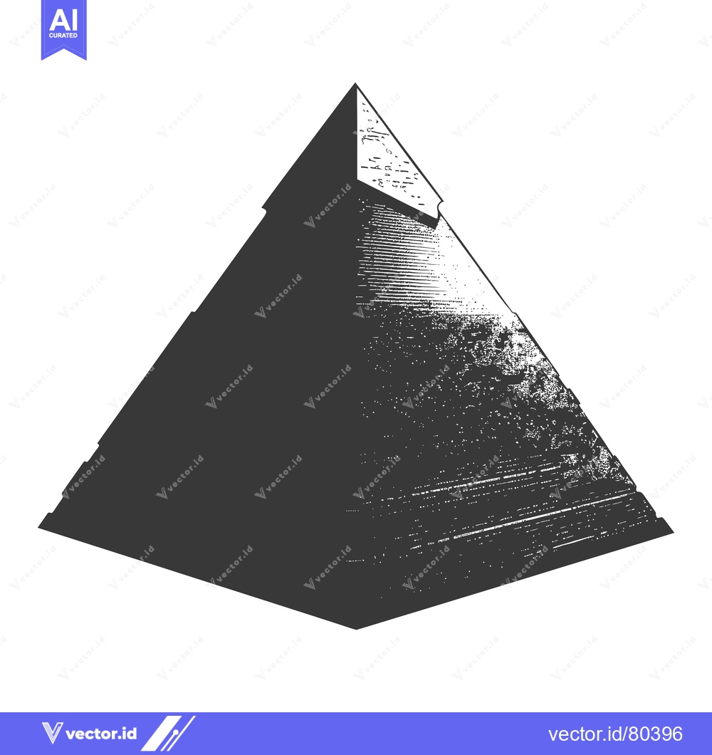 Premium Vector dari A Black and White Illustration of a Pyramid