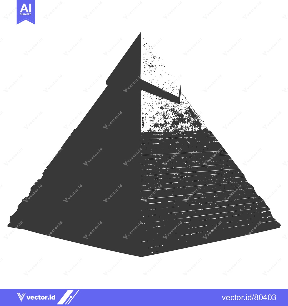 Premium Vector dari A Grunge Silhouette of a Pyramid with a Pointy Top