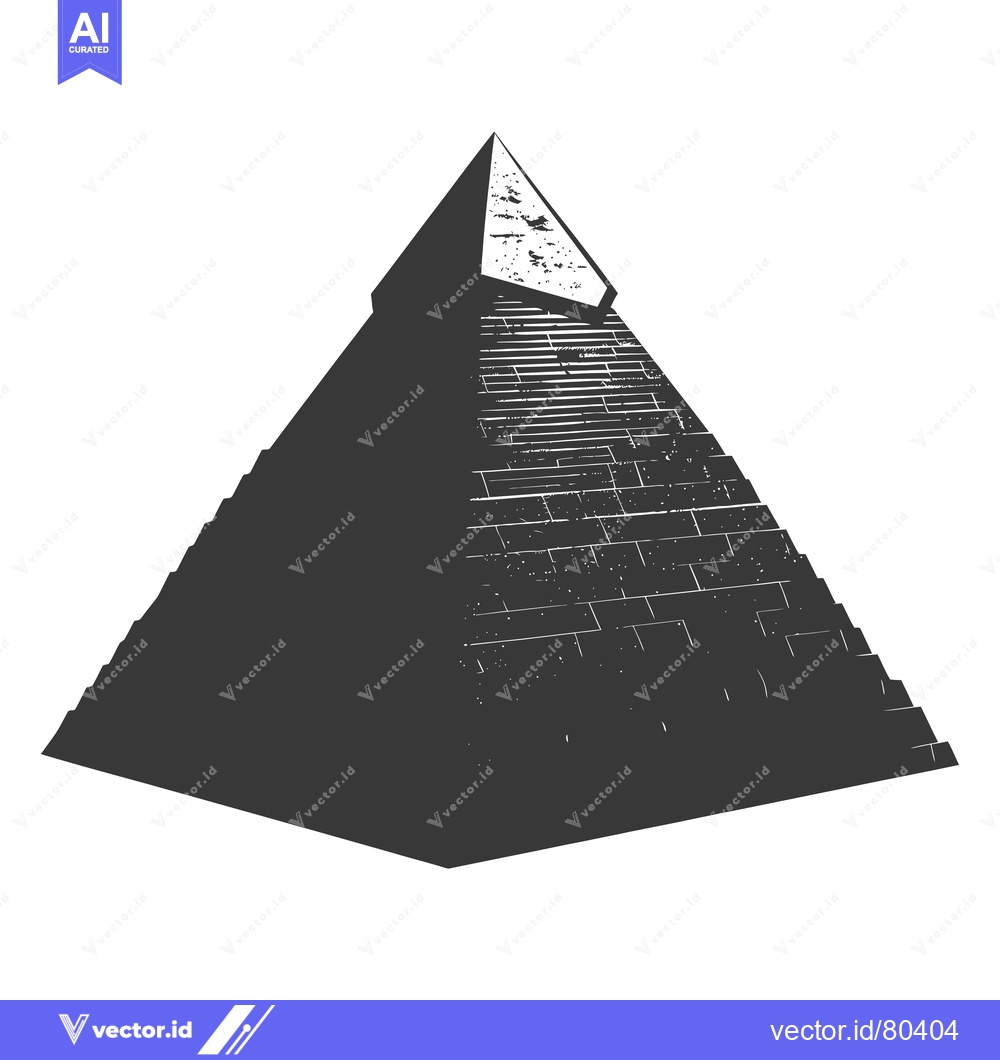Premium Vector of A Detailed Black and White Illustration of a Pyramid