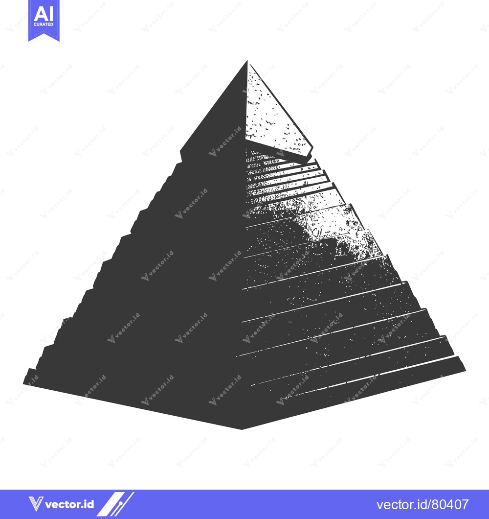 Premium Vector dari A Black and White Illustration of a Stepped Pyramid