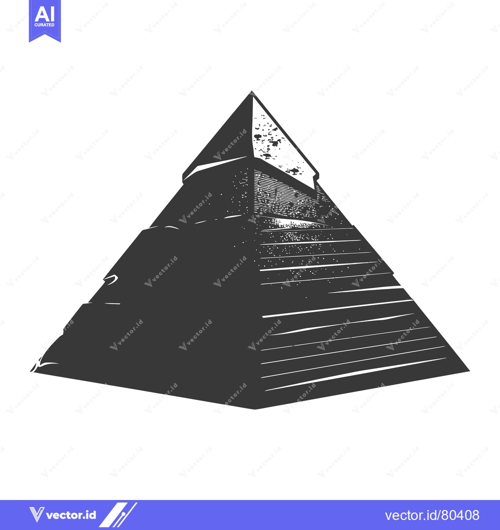 Premium Vector of A Black and White Illustration of a Layered Pyramid