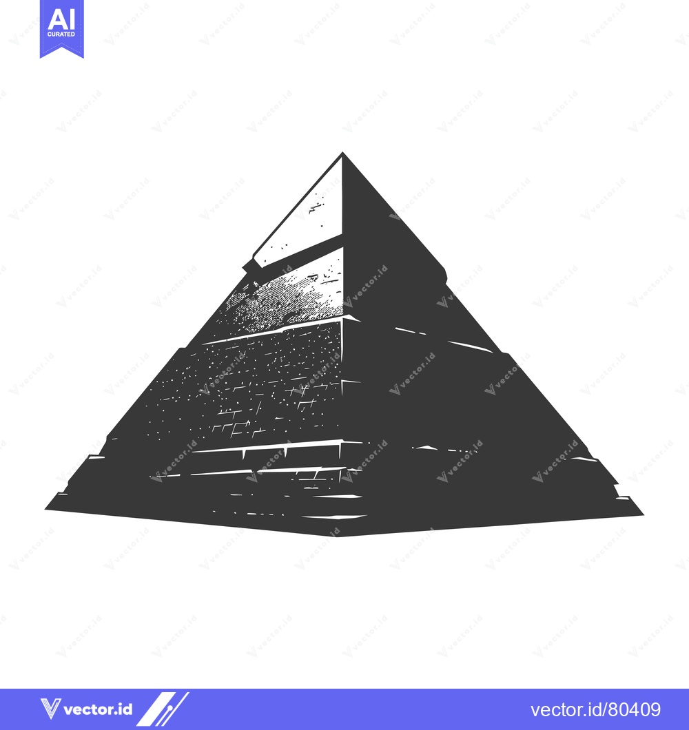 Premium Vector dari A Silhouetted Image of a Pyramid with Rough Stone Texture