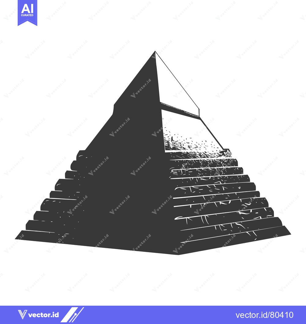 Premium Vector dari A Stepped Pyramid with a Distressed Texture