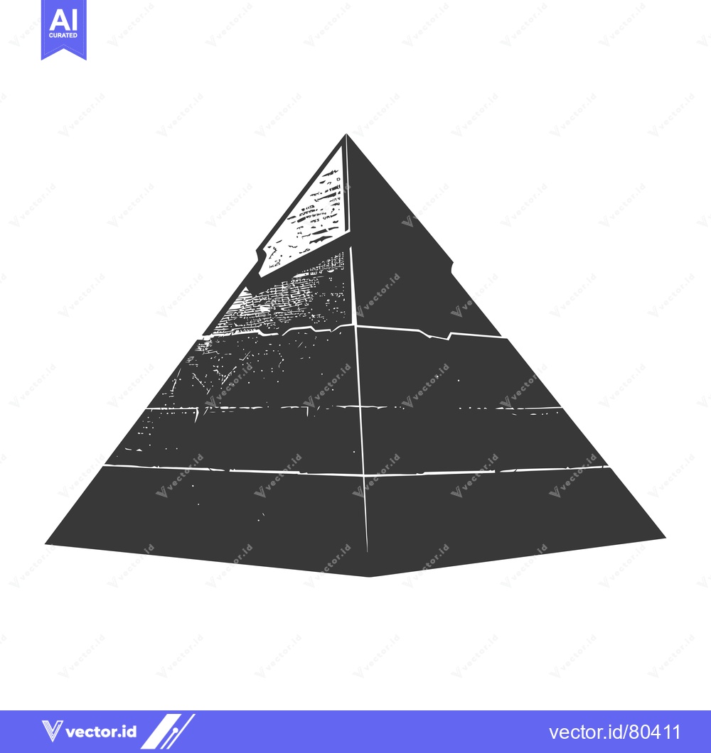 Premium Vector of A Detailed Black and White Illustration of a Pyramid