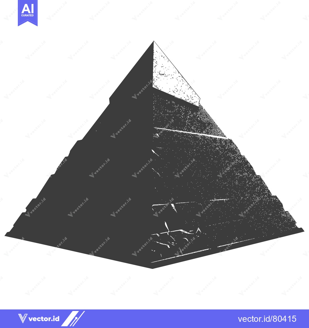 Premium Vector dari A Gray Scale Silhouetted Pyramid with a Grunge Texture