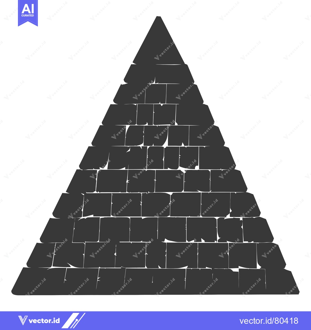 Premium Vector dari A Stone Pyramid with an Irregularly Shaped Base