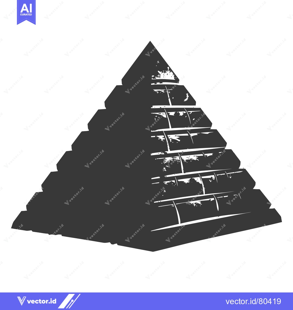 Premium Vector dari A black and white silhouette illustration of a pyramid