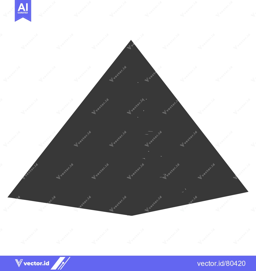 Premium Vector dari A simple, three-dimensional, grey pyramid isolated on a white backgrou