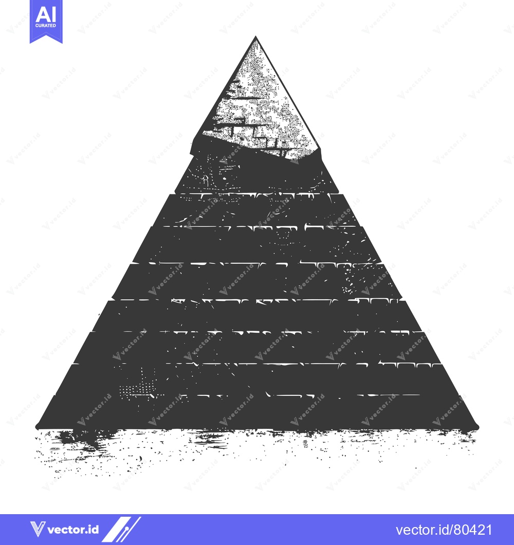 Premium Vector dari A Stone Pyramid with a Distressed, Grunge Aesthetic