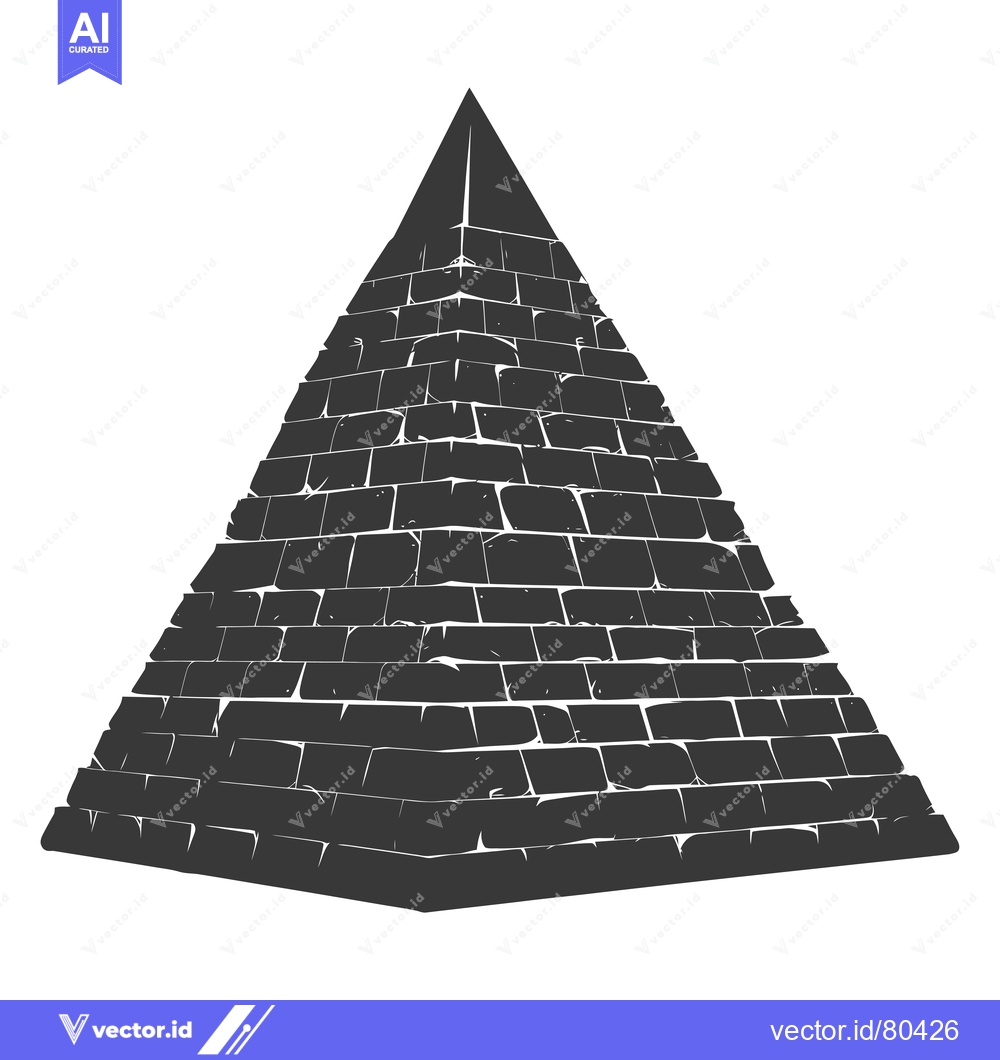 Premium Vector dari A Stone Pyramid with a Rough Texture