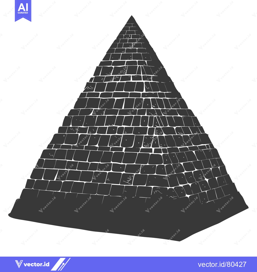 Premium Vector dari A Stone Pyramid with Detailed Brickwork
