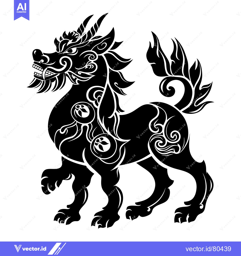 Premium Vector dari Black and White Ornamental Chinese Dragon