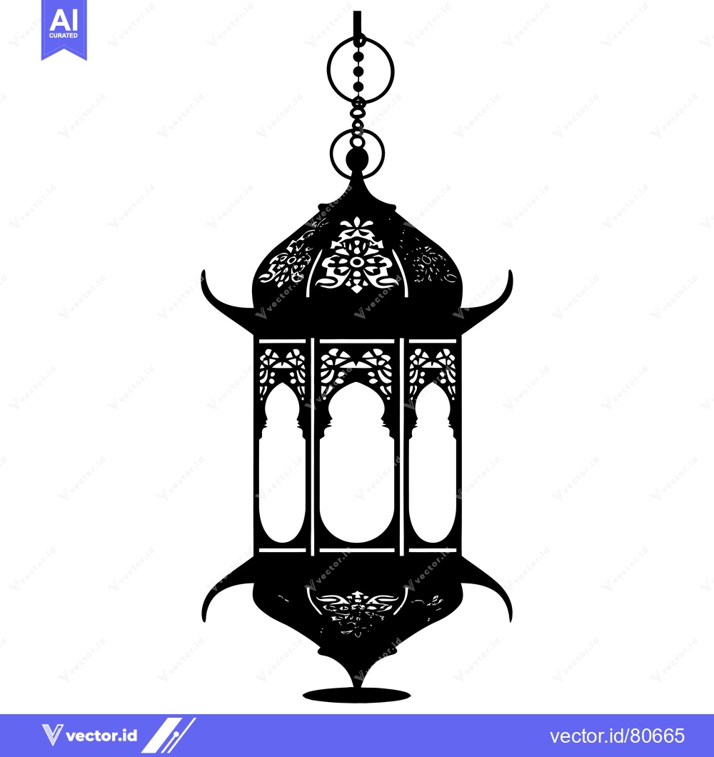 Premium Vector of Ornate Black and White Hanging Lantern with Intricate Designs