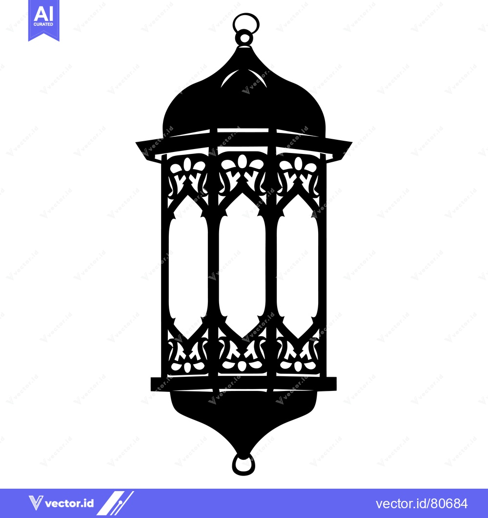 Premium Vector dari Ornate Black and White Ramadan Lantern