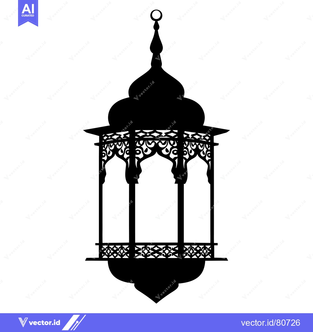 Premium Vector dari Ornate Silhouette of an Islamic Lantern