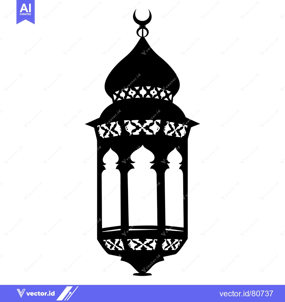 Premium Vector dari Ornate Islamic Lantern with Crescent Moon Decoration
